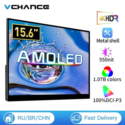 VCHANCE 15.6 Pouces 4K OLED Écran Tactile Portable Moniteur USB-C HDMI Compatible Affichage De Jeu