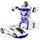 Jouet de modèle de voiture robot de transformation automatique à une clé pour garçons figurines