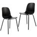 Modern Plastic Dining Chairs Industrial Side Chairs with Metal Legs Set of 2