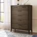 Boracay Five Drawer Walnut Chest in Wild Oats Brown