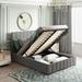 Lift Up Storage Bed Frame, Queen Size Upholstered Platform Bed with a Hydraulic Storage System, Underneath Storage Space