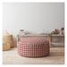 Pure Plaid Removable Pouf Bean Bag Ottoman Cotton Fabric Padded Seat Pouf Floor Cushion Footstool for Living Room Garden