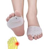 Metatarsal Pads Toe Separator Gel Metatarsal Cushion Toe Separators (4 PCS WHITE) New Material Forefoot Pads Toe Spacers Breathable & Soft Gel Best for Diabetic Feet Blisters Forefoot Pain.