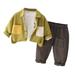 Efsteb Toddler Girl Fall Outfits Clearance Fashion Infant Kids Toddler Baby Boys Fall Outfits Long Sleeve Coat Round Neck Tops Long Pants Casual 3Pcs Clothes Sets Green 6-12 Months