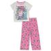 Peppa Pig Toddler Girls Unicorn Princess Short Sleeve Pant 2PC Pajama Set 3T