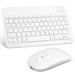Rechargeable Bluetooth Keyboard and Mouse Combo Ultra Slim Full-Size Keyboard and Ergonomic Mouse for Dell Latitude E5520 Laptop and All Bluetooth Enabled Mac/Tablet/iPad/PC/Laptop - Pure White