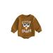 Unisex Newborn Sweatshirt Rompers Baby Thanksgiving Clothes Turkey Print Long Sleeve Jumpsuit Onesies