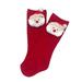 Qxutpo Children Christmas Stockings Cartoon Doll Stockings non-slip Floor Stockings Solid Color Medium Tube Stockings Size 1-3 Y