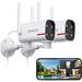 Outdoor Security Camera 2 Pack DEKCO Wired 2K Wireless Camera Night Vision with AI Motion Detection Alarm & Spotlight IP65 Weatherproof 2 Way Audio