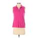 Lands' End Short Sleeve Polo Shirt: Pink Tops - Women's Size X-Small