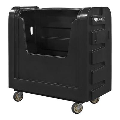 Royal Basket Trucks 36 Cu. Ft. Black Bulk Poly Truck with Steel Base and 2 Rigid / 2 Swivel Casters R36-BKX-BFC-6UNN