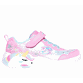 Skechers Girl's S-Lights: Unicorn Dreams - Wishful Magic Sneaker | Size 3.5 | Pink/Turquoise | Textile/Synthetic