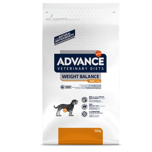 2x 1,5kg Veterinary Diets Weight Balance Mini Advance Hundefutter trocken