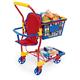 Bayer Design 75003AA Einkaufswagen Supermarkt Kinder, mit Spiellebensmittelkartons, bunt, aus Metall, integrierter Sitz, herausnehmbarer Korb, Kaufladenzubehör