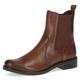 CAPRICE Damen Chelsea Boots aus Leder Flach Weite G, Braun (Cognac Nappa), 6