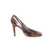 Delman Shoes Heels: Tan Snake Print Shoes - Women's Size 7