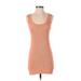 Zara Casual Dress - Bodycon Scoop Neck Sleeveless: Orange Solid Dresses - Women's Size Small