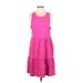 Gap Casual Dress - A-Line Scoop Neck Sleeveless: Pink Print Dresses - Women's Size Medium