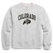 Men's League Collegiate Wear Heather Gray Colorado Buffaloes Distressed Arch Over Logo Lightweight Essential Fleece Pullover Sweatshirt
