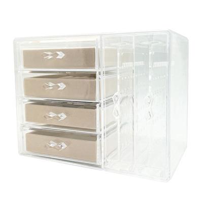 UNIQ Acryl-Organizer mit 4 Schubladen und 2 Ohrringhaltern Transparent Image
