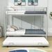 Isabelle & Max™ Twin Over Twin Metal Bunk Bed w/ Trundle Metal in Gray | 62 H x 41 W x 78 D in | Wayfair 42365E7785E6487497508EB5B45AC3A1