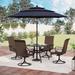 Lark Manor™ Alyah Square 4 - Person 37" Long Outdoor Dining Set w/ Umbrella Metal in Gray | 37 W x 37 D in | Wayfair