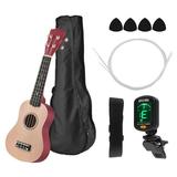 Walmeck 21 Inch Colored Acoustic Soprano Ukulele Ukelele Uke Kit Basswood with Carry Bag Uke Strap Strings Picks Tuner