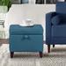 Adeco Square Fabric Storage Ottoman with Tufted Flip Top