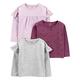 Simple Joys by Carter's Mädchen Long-Sleeve Baby und Kleinkind T-Shirt Set, Grau/Rosa/Floral, 4 Jahre (3er Pack)