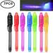 RONSHIN 7 Pcs UV Light Pen Set Invisible Ink Pen Kids Spy Toy Pen with Built-in UV Light Gifts and Security Marking