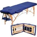 Yaheetech Spa Beds & Tables Portable Lash Bed Spa Bed Foldable Massage Bed Spa Bed Adjustable 2 Fold with Non-Woven Bag Blue
