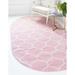 Contemporary Rosilan Collection Area Rug 3 x5 Oval - Pink