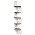 Love-KANKEI Corner Shelf Wall Mount of 5 Tier Rustic Wood Floating Shelves Wall Shelves for Bedroom