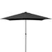 Jordan Manufacturing 8 Black Solid Rectangular Folding Patio Umbrella with Crank Opening