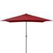 Jordan Manufacturing 8 Red Solid Rectangular Folding Patio Umbrella with Crank Opening