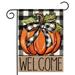 ASYTTY Fall Garden Flag Double Sided 12 X 18 Inch Plaid Welcome Pumpkin Outdoor Decor Garden Decorations for Backyard Farmhouse Porch Patio House Burlap Welcome Yard Flag Style A