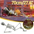 Augper Clearance 2023 Halloween Skeleton Prop with Eyes Skeleton Prop Human Full Size Skull Hand Life Body Model Decor Horror Props for Outdoor Yard Garden (70cm/27.5in)