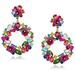 Betsey Johnson Stone & Rose Wreath Drop Earrings