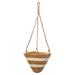 Straw Plaited Hanging Planter Baskets Cone Shaped Woven Hanging Flower Pot Wicker Ceiling Plant Pot Wall Flower Baskets for Indoor Outdoor Home Garden Decoration