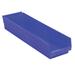 Plastic Shelf Bin Nestable 6-5/8 W x 23-5/8 D x 4 H Blue Lot of 6