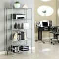 5-Shelf Muscle Rack 13.4 W x 29 D x 59 H Heavy-Duty Layer Rack Storage Steel Shelving Unit 551 Pound Capacity Silver Gray