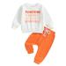 Kids Baby Girl Boy Halloween Outfits Set Pumpkin Sweatshirt with Sweatpants Suit Clothes for Girls Boys