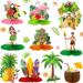 10 Pieces Hawaiian Luau Honeycomb Table Centerpiece Tiki Honeycomb Centerpieces Tropical Table Centerpiece 3D Flamingo Table Decorations for Hawaiian Luau Party Birthday Wedding Home Favor