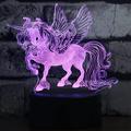 YSITIAN Unicorn Night Light for Kids Unicorn 3D Illusion Table Desk Lamp 7 or 16 Colors Changing Dimmable Birthday Gift YT02-87