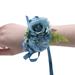 Anvazise Wrist Flower Non-Fading Multi-color Decorate Elegant Bride Groom Fake Wrist Corsage for Party Dark Blue One Size