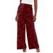 Plus Size Women's Stretch Knit Wide Leg Pant by The London Collection in Classic Red Flower (Size 18/20) Wrinkle Resistant Pull-On Stretch Knit
