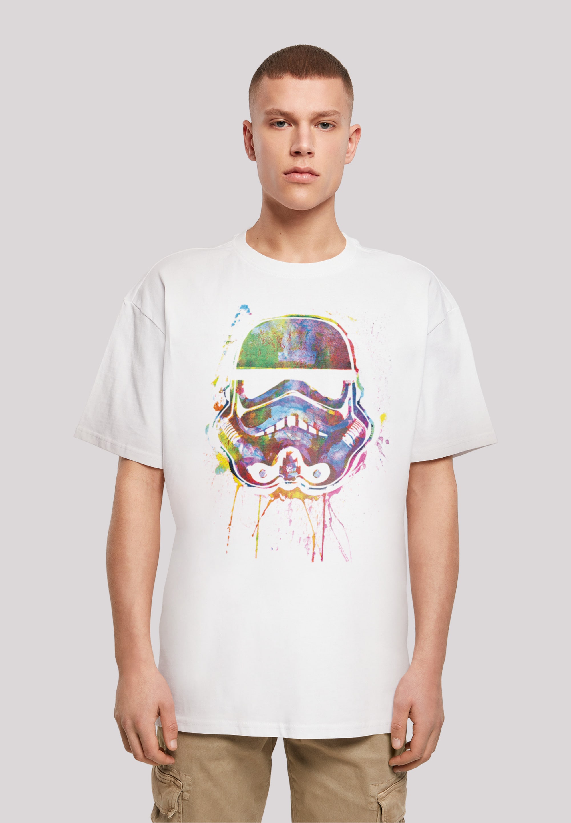 T-Shirt F4NT4STIC "Star Wars Stormtrooper", Herren, Gr. XXL, weiß, Obermaterial: 100% Baumwolle, oversize, Rundhals, ohne Bündchen, Shirts, Print Image
