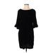 Ella Moss Casual Dress - Shift: Black Print Dresses - Women's Size Medium