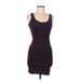 BP. Casual Dress - Bodycon Scoop Neck Sleeveless: Burgundy Solid Dresses - Women's Size Medium