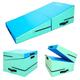 KIASTER Folding Incline Gymnastics Mat Kids Cheese Wedge Skill Shape Tumbling Mats with Carry Handle, Gym Yoga Mat for Boys Girls Home Training Aerobics Fitness Exercise (Green+Blue)